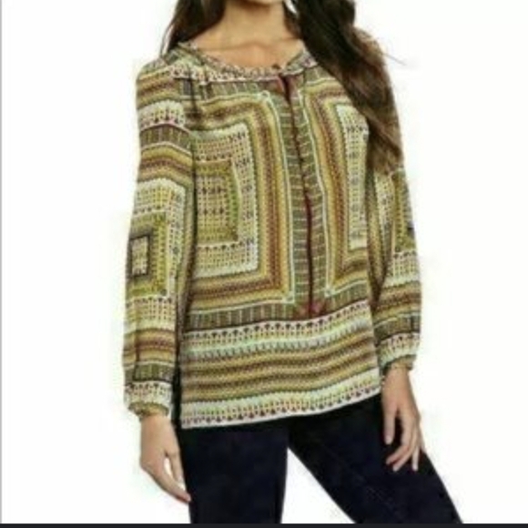 Robert Graham Geometric Silk Blouse - Picture 2 of 5